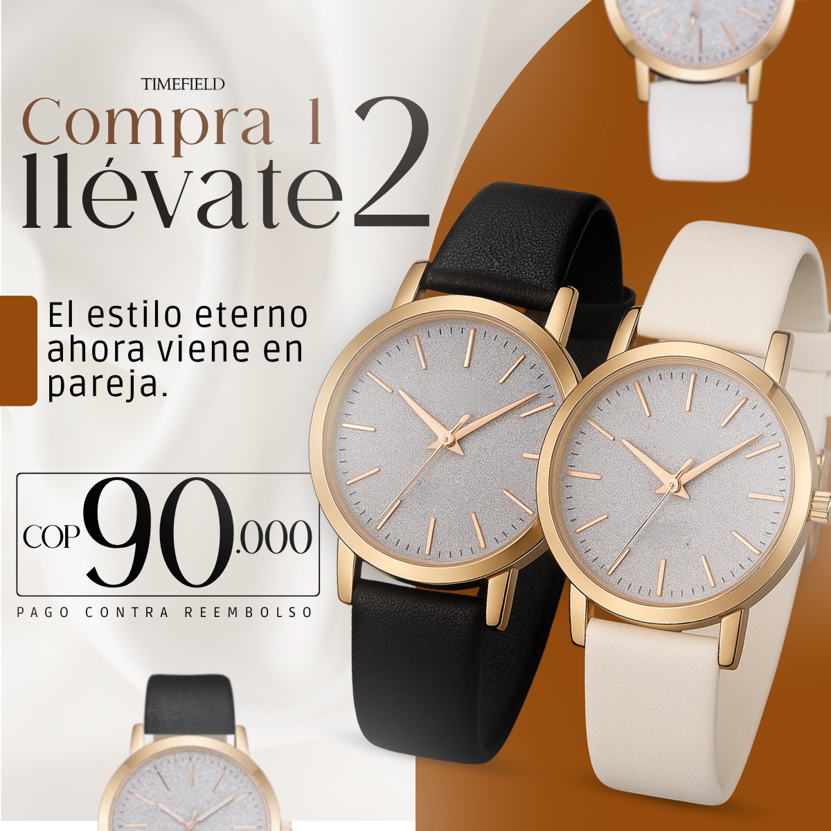 Reloj Dama Moderno TIMEFIELD - Compra 1 y llévate 2 🔥